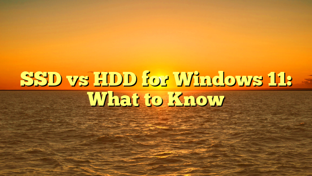 SSD vs HDD for Windows 11: What to Know