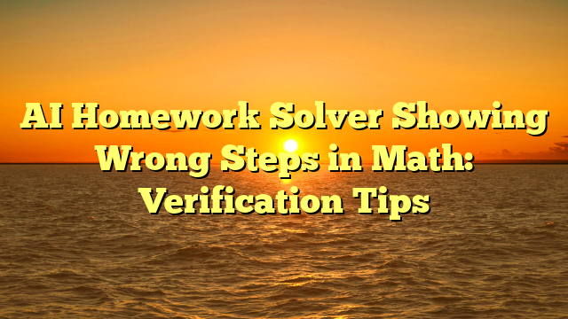 AI Homework Solver Showing Wrong Steps in Math: Verification Tips